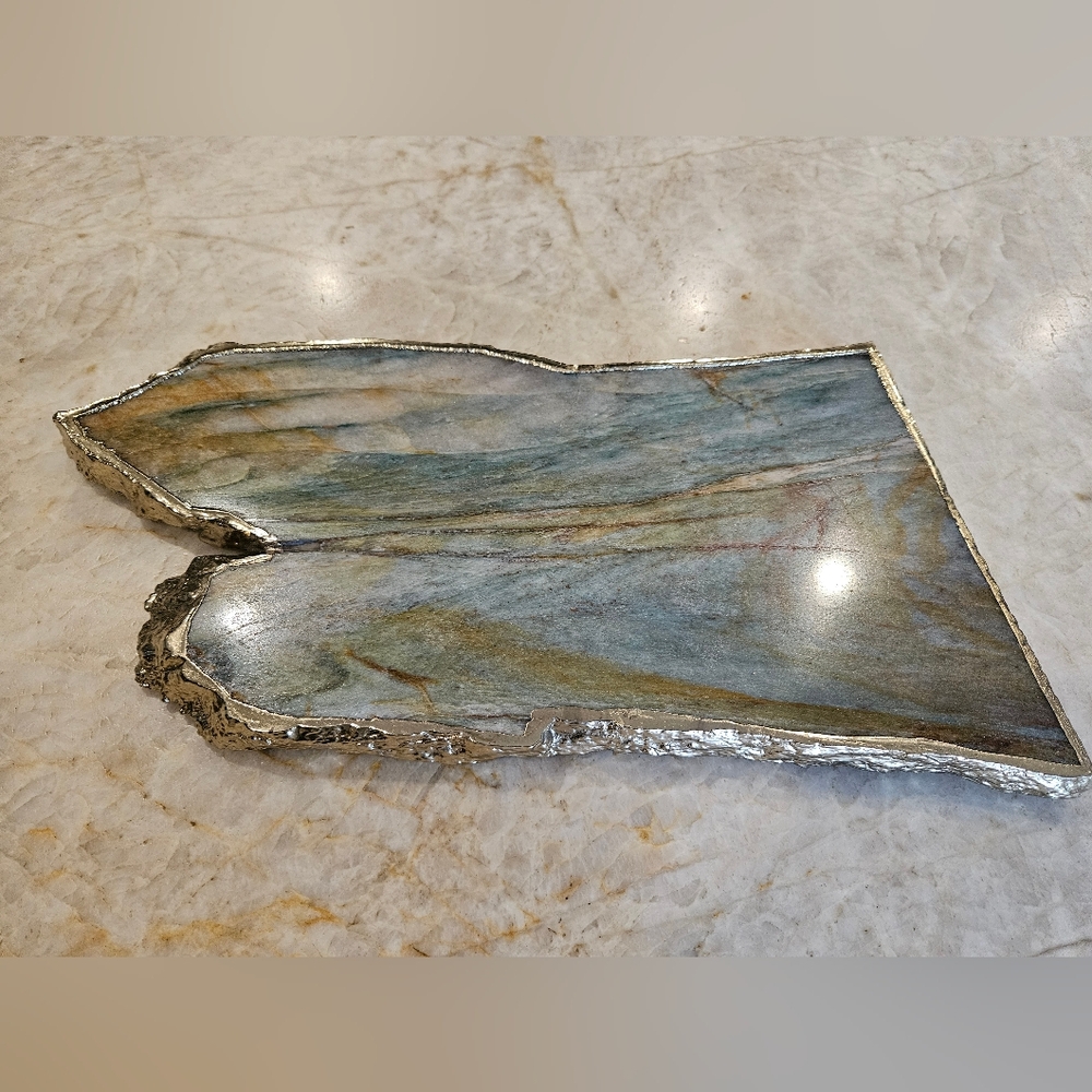 NWT! Anthropologie Agate Serveboard With Gilded Rim